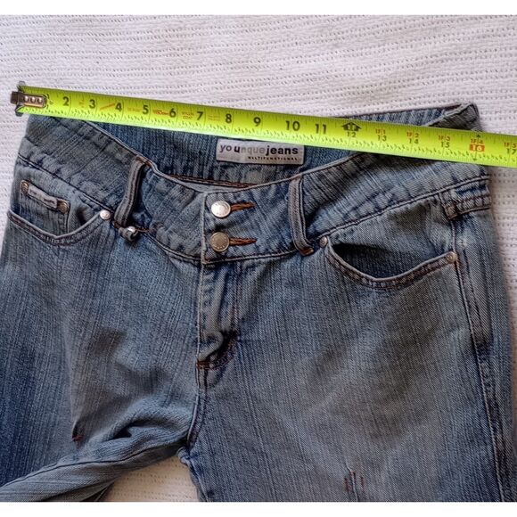 Younique Jeans Multifunktional Juniors Size 13 Y2K Flared Leg Blue Jeans, VTG - Picture 6 of 9